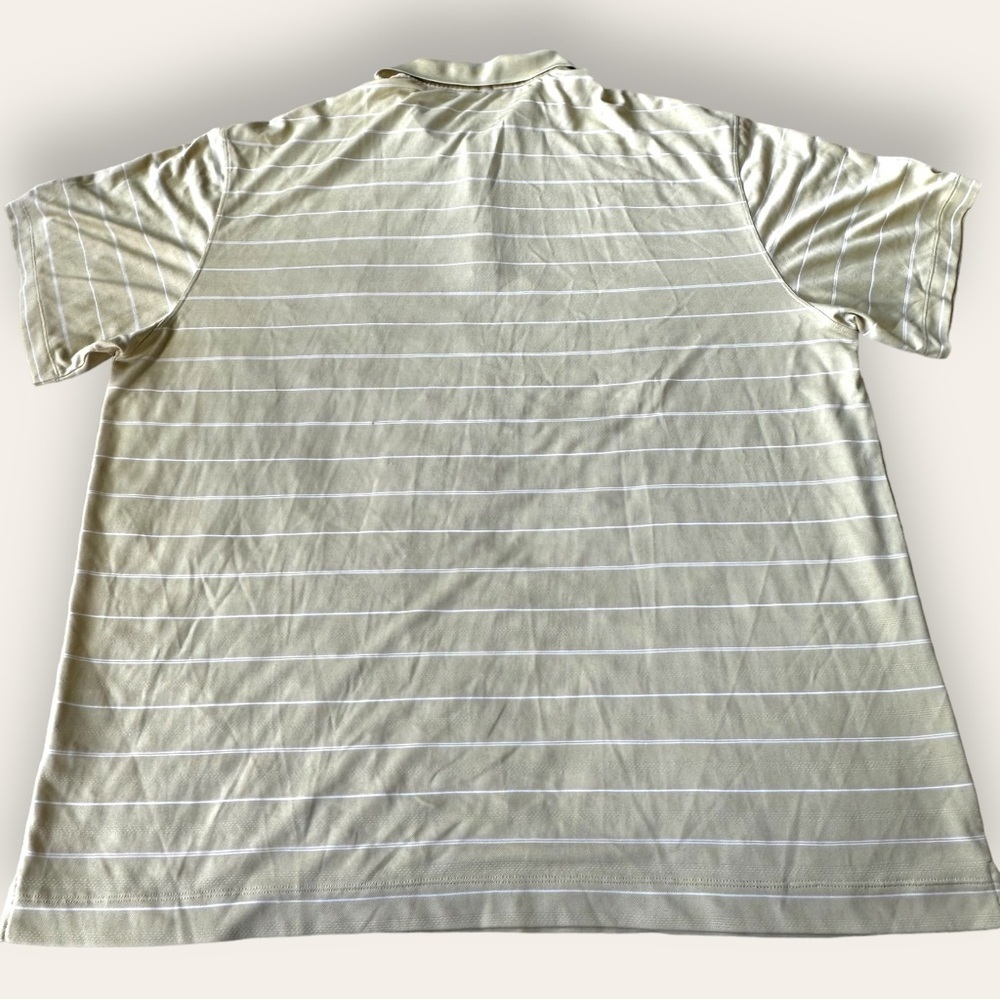 Nike Golf Dri Fit Men’s Polo Shirt neutral striped yellow size XXL button down - Picture 2 of 4